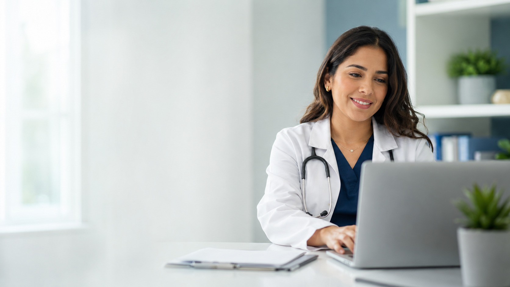 Doctora atendiendo pacientes con apoyo de Doctor IA